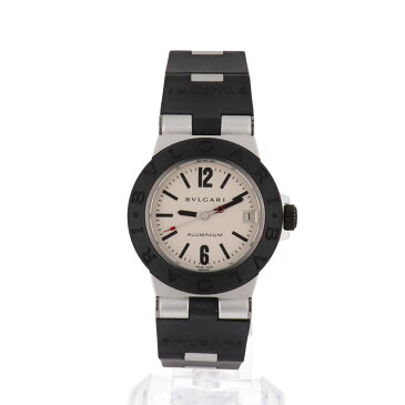 ブルガリ BVLGARI アルミニウム AL32TA 腕時計 SS ラバー クォーツ シルバー レディース 【中古】