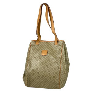 【在庫一掃】 セリーヌ CELINE マカダム柄 トートバッグ ショルダーバッグ 総柄 ロゴ トートバッグ PVC ベージュ レディース 中古通販セール