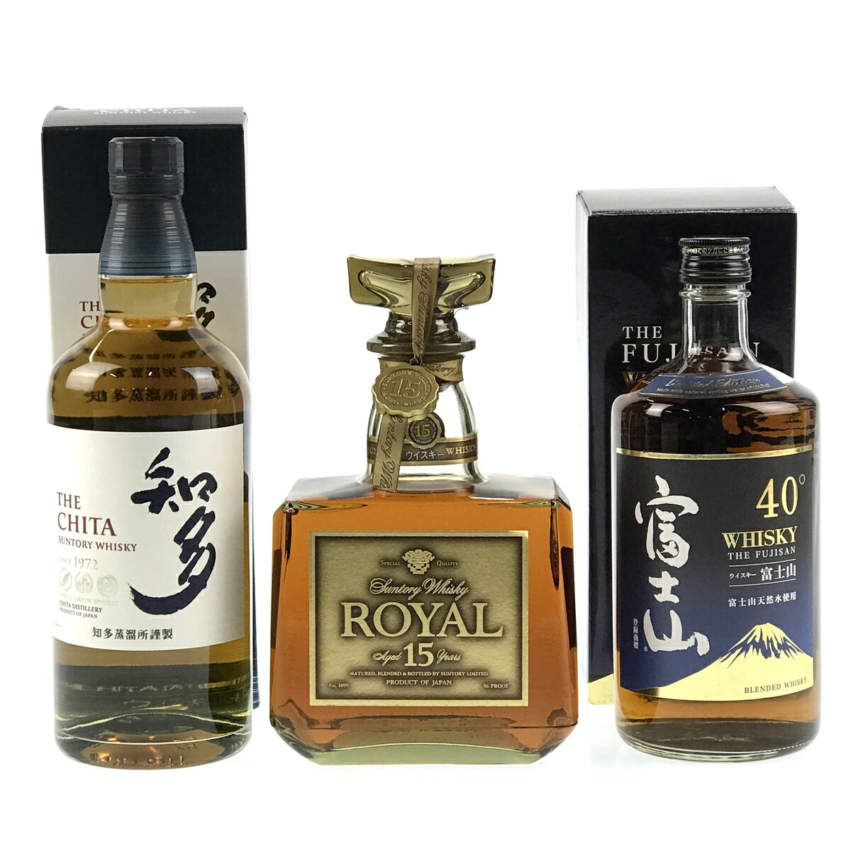 10%OFF 【東京都内限定発送】 3本 Suntory 富士山 国産 ウイスキー セット 【中古】