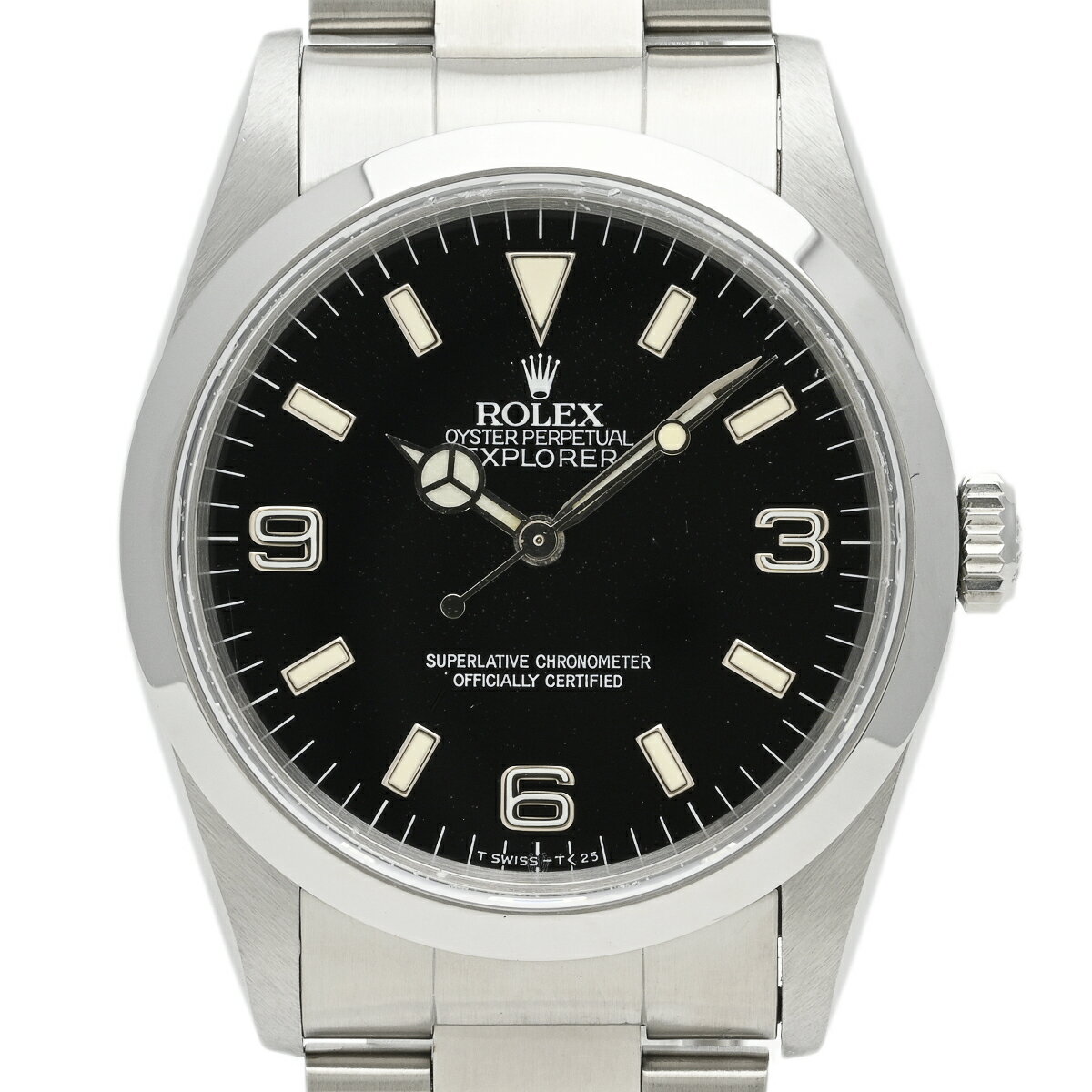 ロレックス ROLEX エクスプローラー1 クロノメーター 14270 腕時計 SS 自動巻き ブラック メンズ 【中古】