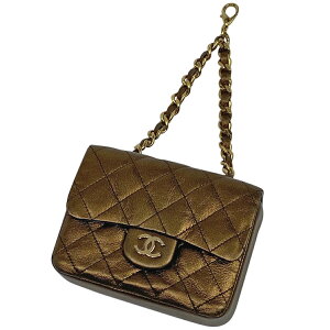 シャネル CHANEL ミニミニ マトラッセ チャーム ココマーク CC ポーチ 小物入れ ベルトチャーム バッグチャーム レザー ブロンズ レディース 通販