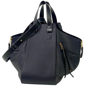 ロエベ LOEWE ハンモック バッグ ミディアム 2WAY ショルダーバッグ アナグラム ハンドバッグ レザー ネイビー ブラック レディース 通販