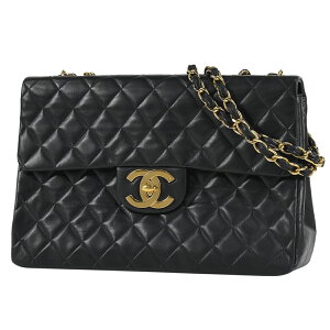 シャネル CHANEL デカ マトラッセ シングルフラップ チェーン ショルダーバッグ ココマーク CC Wチェーン レザー ブラック レディース 通販