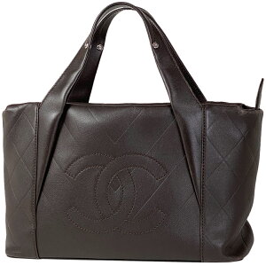 シャネル CHANEL ココマーク ハンドバッグ CCマーク 手提げ ハンドバッグ レザー ダークブラウン レディース 通販
