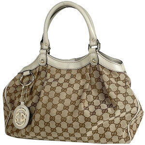 グッチ GUCCI GG柄 スーキー ハンドバッグ 手提げ 肩掛け ショルダーバッグ ハンドバッグ GGキャンバス ベージュ ホワイト 211944 レディース ネット予約
