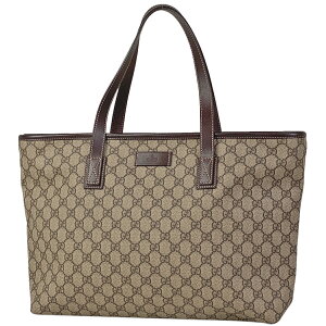グッチ GUCCI GG柄 トートバッグ 肩掛け ショルダーバッグ トートバッグ コーティングキャンバス ベージュ ブラウン 211137 レディース 通販セール