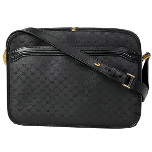 【ジャンク品】グッチ GUCCI マイクログッチ ショルダーバッグ 斜め掛け オールドグッチ 0012611308 ショルダーバッグ コーティングキャンバス ブラック レディース 通販セール