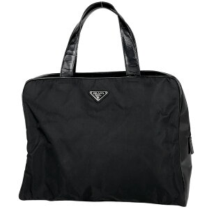 プラダ PRADA ロゴプレート ハンドバッグ 手提げ トートバッグ ハンドバッグ テスートナイロン ネロ(ブラック) レディース ネット通販