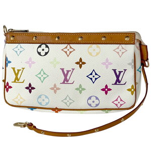 ルイ・ヴィトン Louis Vuitton ポシェット アクセソワール スタッズ 化粧 メイク アクセサリーポーチ モノグラムマルチカラー ブロン(ホワイト) M92649 レディース ネット通販