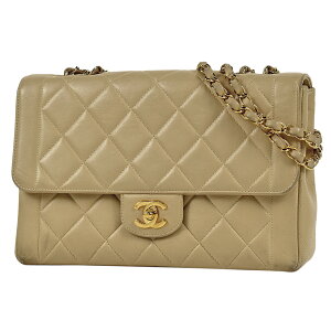シャネル CHANEL ココマーク チェーン ショルダーバッグ CC マトラッセ Wチェーン ショルダーバッグ レザー ベージュ レディース 格安セール
