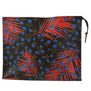ルイ・ヴィトン Louis Vuitton ポッシュトワレ 26 クラッチバッグ モノグラムジャングルドット クラッチバッグ モノグラム ブラウン ブルー M41409 通販セール