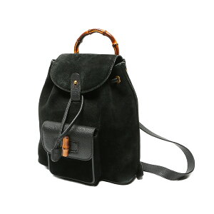 グッチ GUCCI バンブー ミニ リュックサック 竹 デイバッグ バックパック リュック スエード ブラック 003031 レディース ネット通販