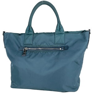 プラダ PRADA ロゴプレート リバーシブル ハンドバッグ 2WAY ショルダーバッグ ハンドバッグ ナイロン グリーン ネイビー レディース 通販