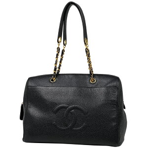 シャネル CHANEL ココマーク チェーン ショルダーバッグ CC トートバッグ 肩掛け キャビアスキン ブラック レディース バーゲン