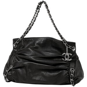 シャネル CHANEL ココマーク チェーン ショルダーバッグ CCマーク 肩掛け レザー ブラック レディース 安売り