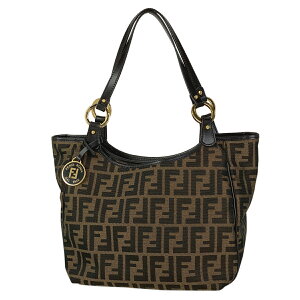 フェンディ FENDI ズッカ柄 トートバッグ 総柄 ハンドバッグ 手提げ ショルダーバッグ トートバッグ キャンバス ブラウン 8BH156 レディース バーゲン