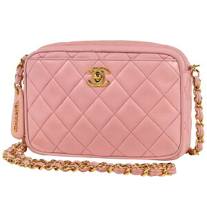 シャネル CHANEL ココマーク チェーン ミニ ショルダーバッグ CCマーク 斜め掛け レザー ピンク レディース 格安セール