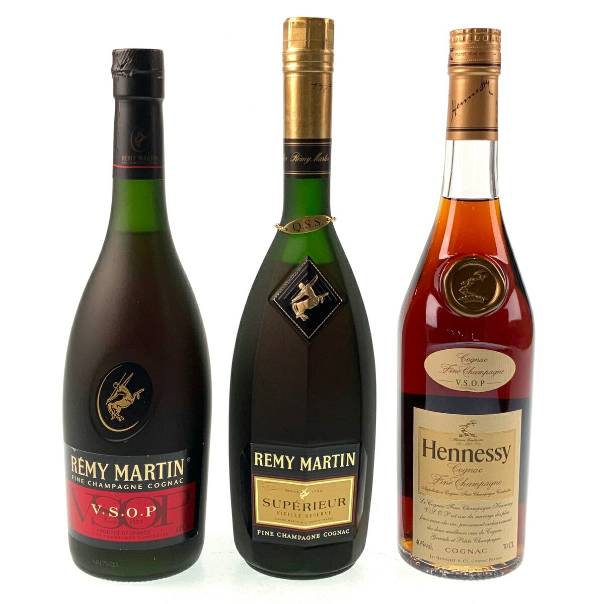 3本 REMY MARTIN Hennessy コニャック ブランデー セット 【中古】