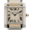 【ラッピング可】 カルティエ CARTIER タンクフランセーズ MM W51012Q4 腕時計 SS YG クォーツ アイボリー ユニセックス 【中古】 その1