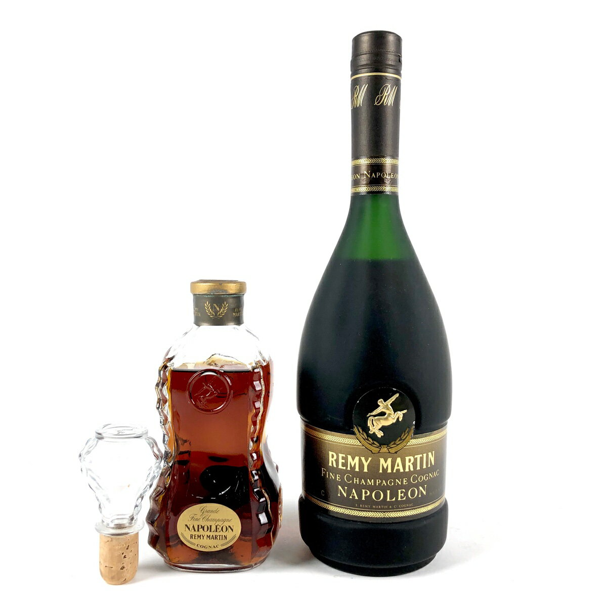 2本 レミーマルタン REMY MARTIN ナポレオン カラフェ ナポレオン ファインシャンパーニュ コニャック ブランデー セット 【中古】