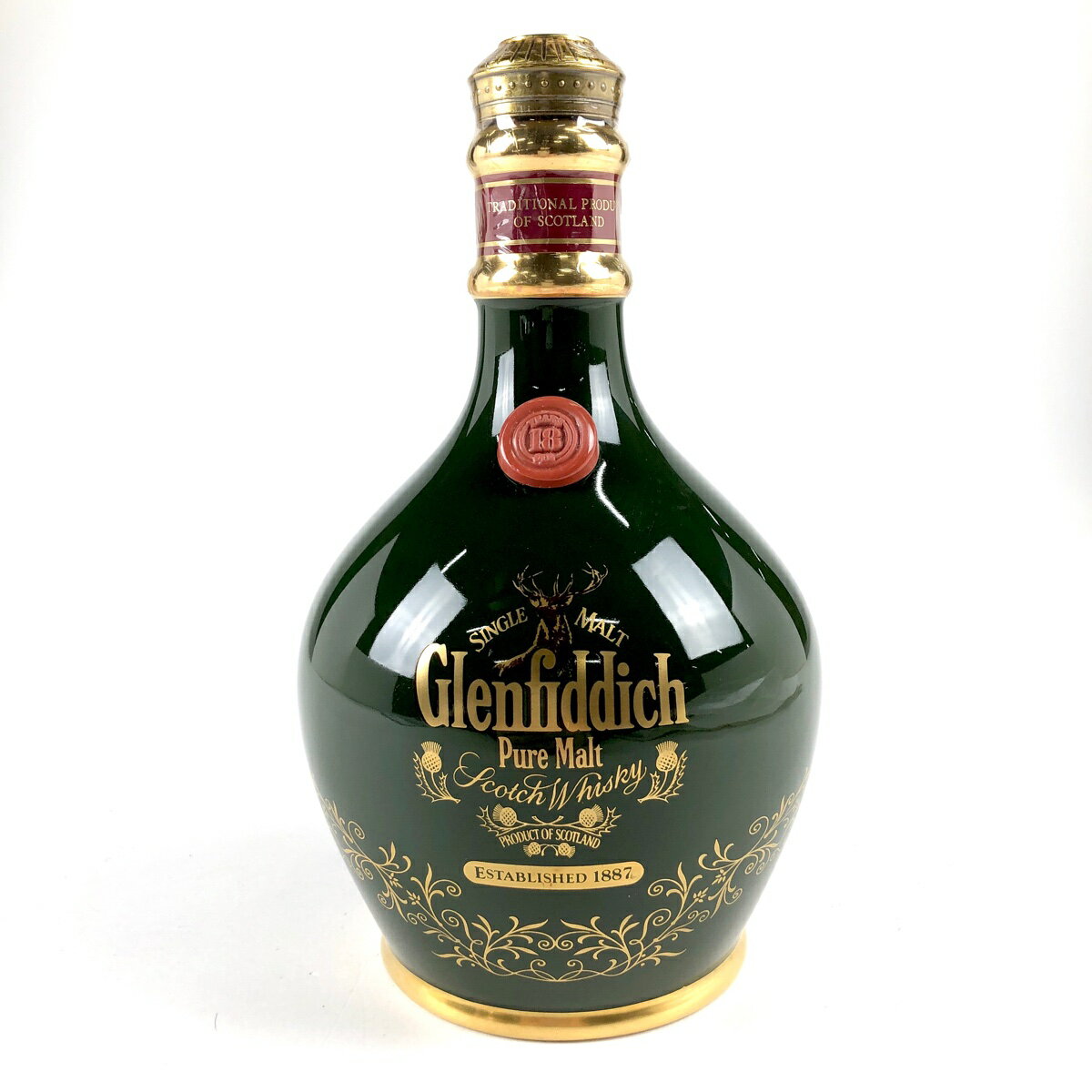 グレンフィディック Glenfiddich 18年 陶器 緑 750ml スコッチウイスキー シングルモルト 【中古】