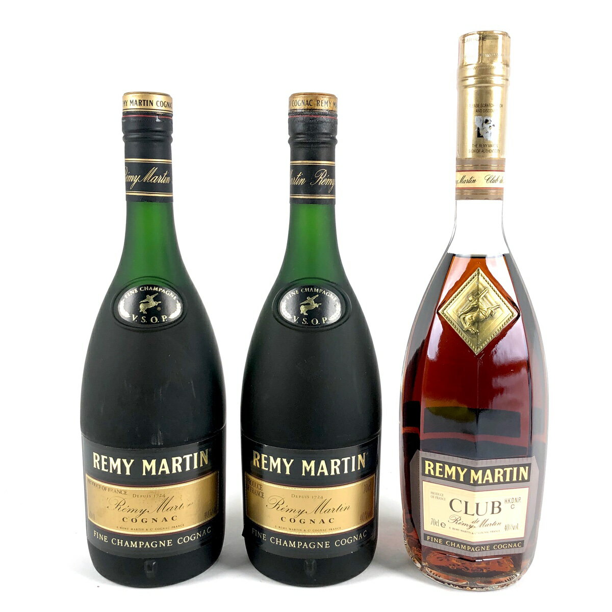 3本 レミーマルタン REMY MARTIN VSOP 旧旧 クラブドレミーマルタン クリアボトル コニャック 700ml ブランデー セット 【中古】