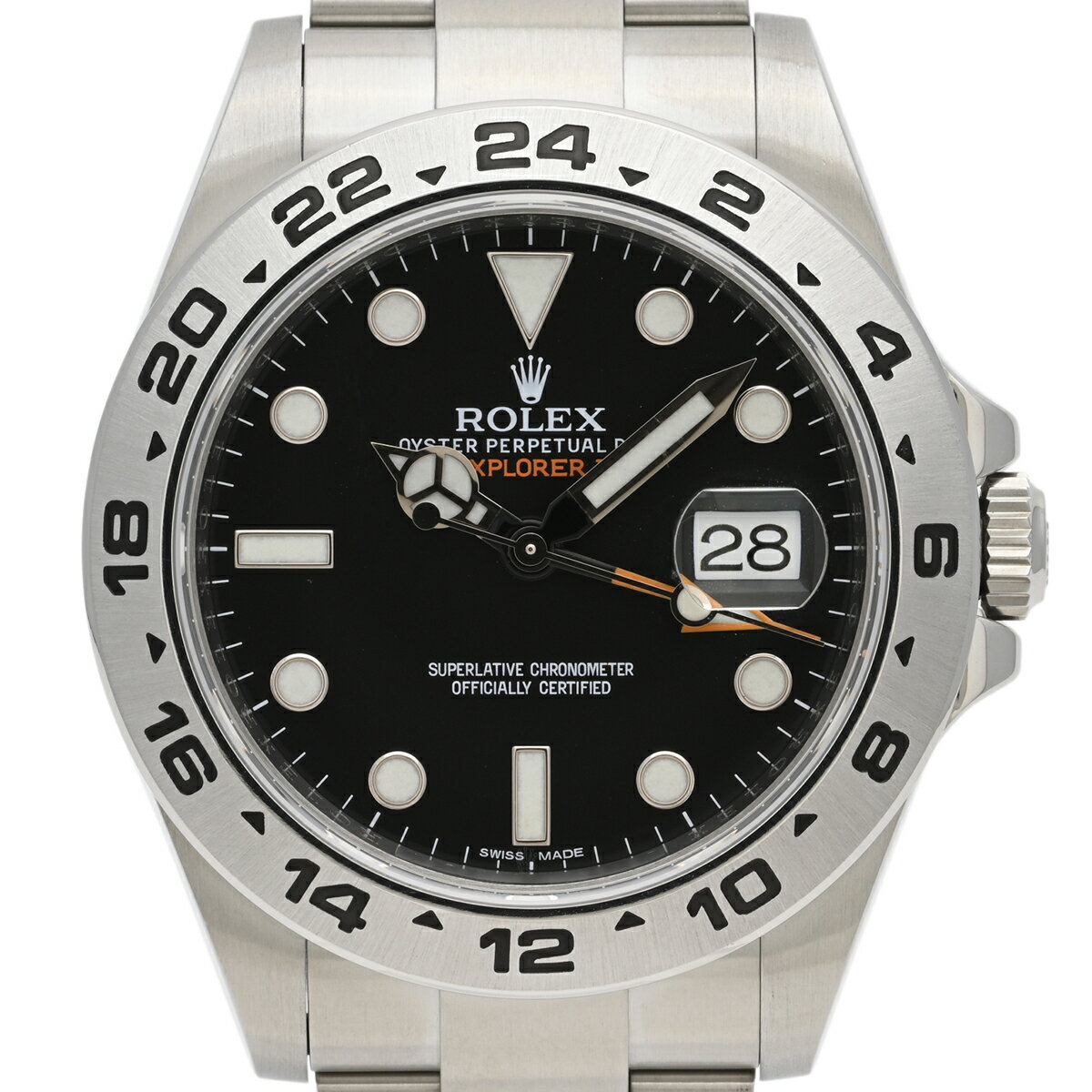 【ラッピング可】 ロレックス ROLEX エクスプローラー クロノメーター 216570 腕時計 SS 自動巻き ブラック メンズ 【中古】