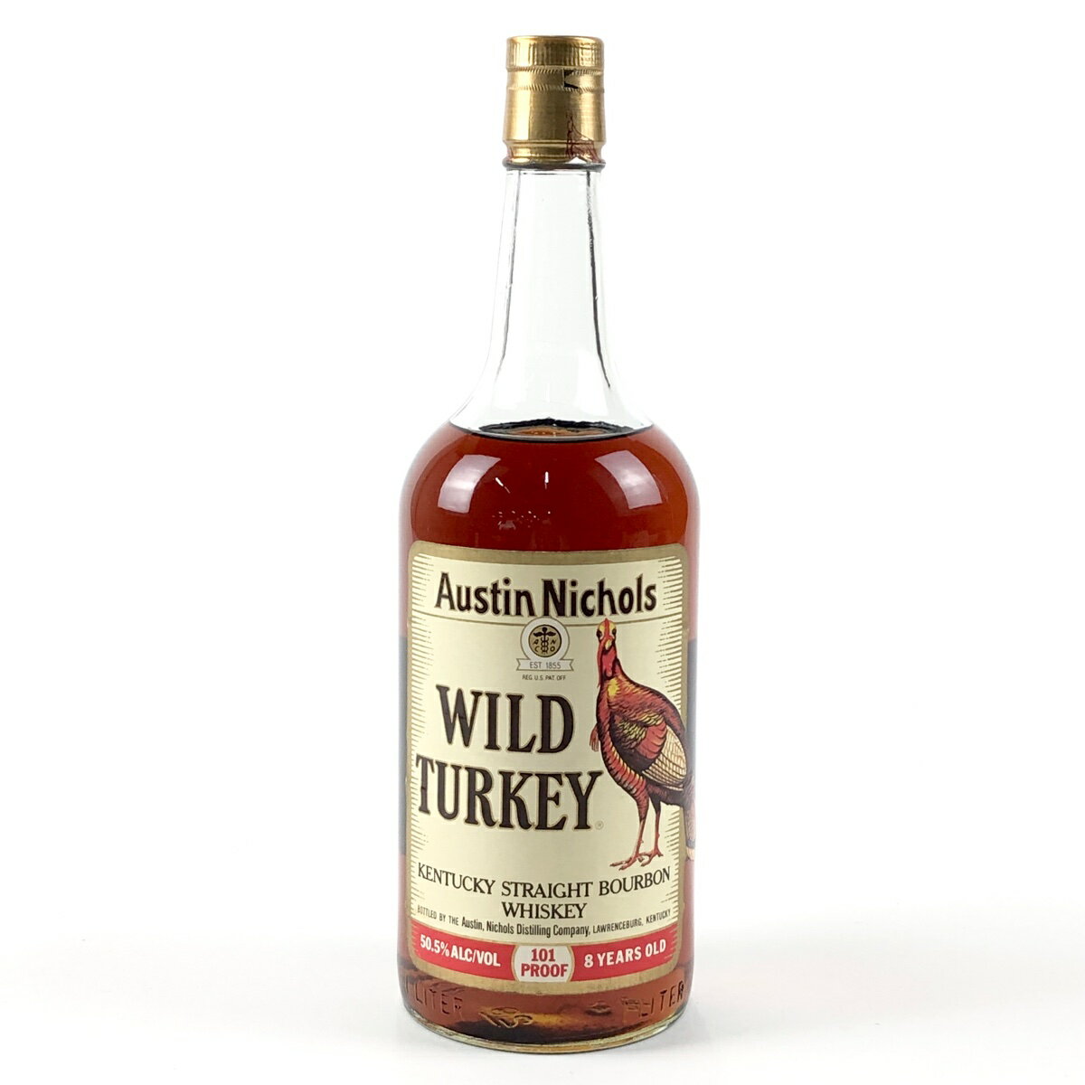 ワイルドターキー WILD TURKEY 8年 旧旧ラベル 1000ml アメリカンウイスキー 【中古】