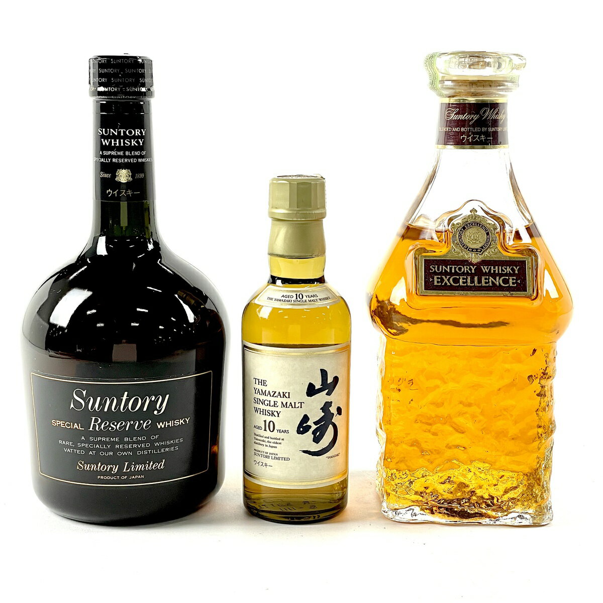 【東京都内限定発送】 3本 サントリー SUNTORY スペシャルリザーブ シングルモルト 10年 エクセレンス 国産 ウイスキー セット 【中古】