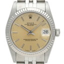 【ラッピング可】 ロレックス ROLEX デイトジャスト クロノメーター 68274 腕時計 SS WG 自動巻き シルバー ボーイズ 【中古】