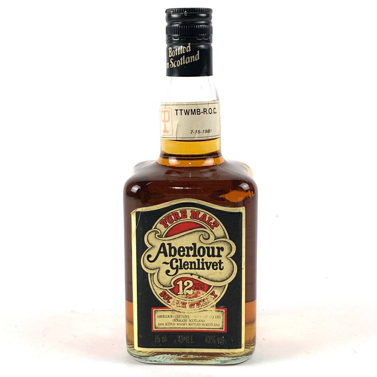 アベラワー ABERLOUR グレンリベット 12年 旧ボトル 750ml スコッチウイスキー シングルモルト 【中古】