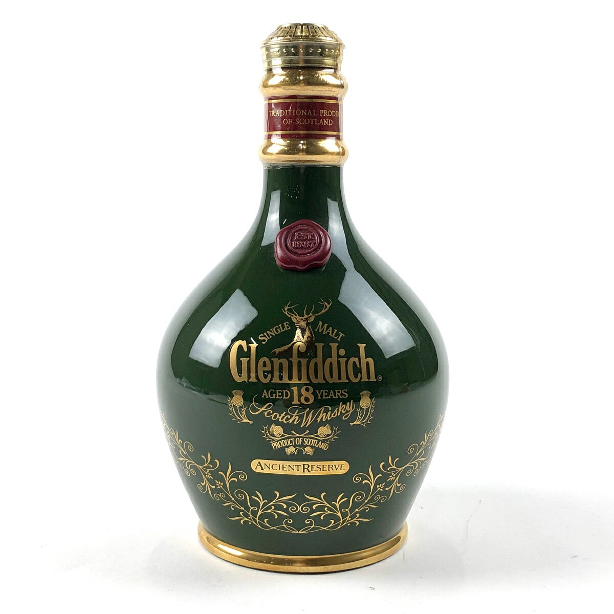 グレンフィディック Glenfiddich 18年 陶器 緑 700ml スコッチウイスキー シングルモルト 【中古】