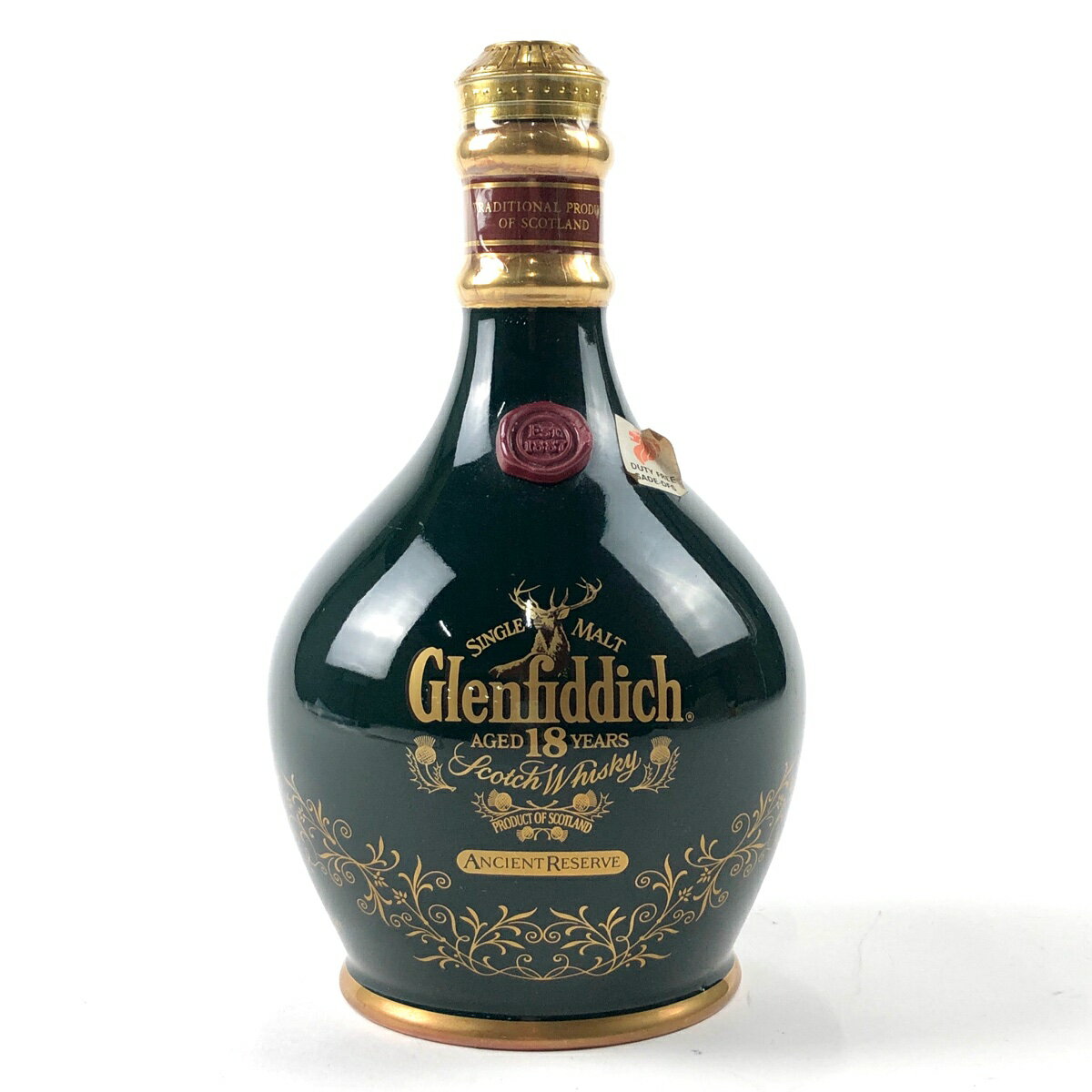 グレンフィディック Glenfiddich 18年 陶器 緑 700ml スコッチウイスキー シングルモルト 【中古】