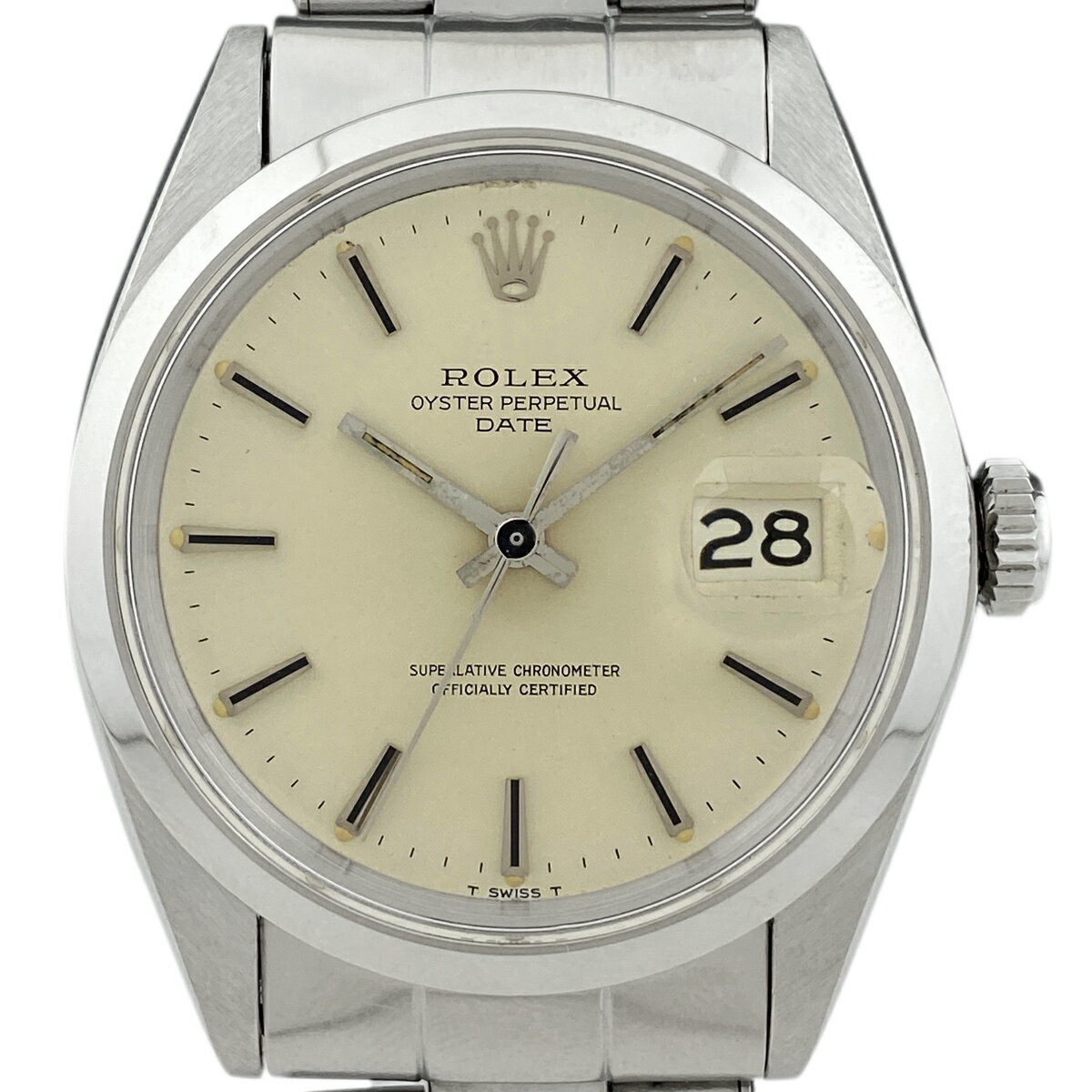 【ラッピング可】 ロレックス ROLEX オイスターパーペチュアル デイト 1500 腕時計 SS 自動巻き シルバー ボーイズ 【中古】