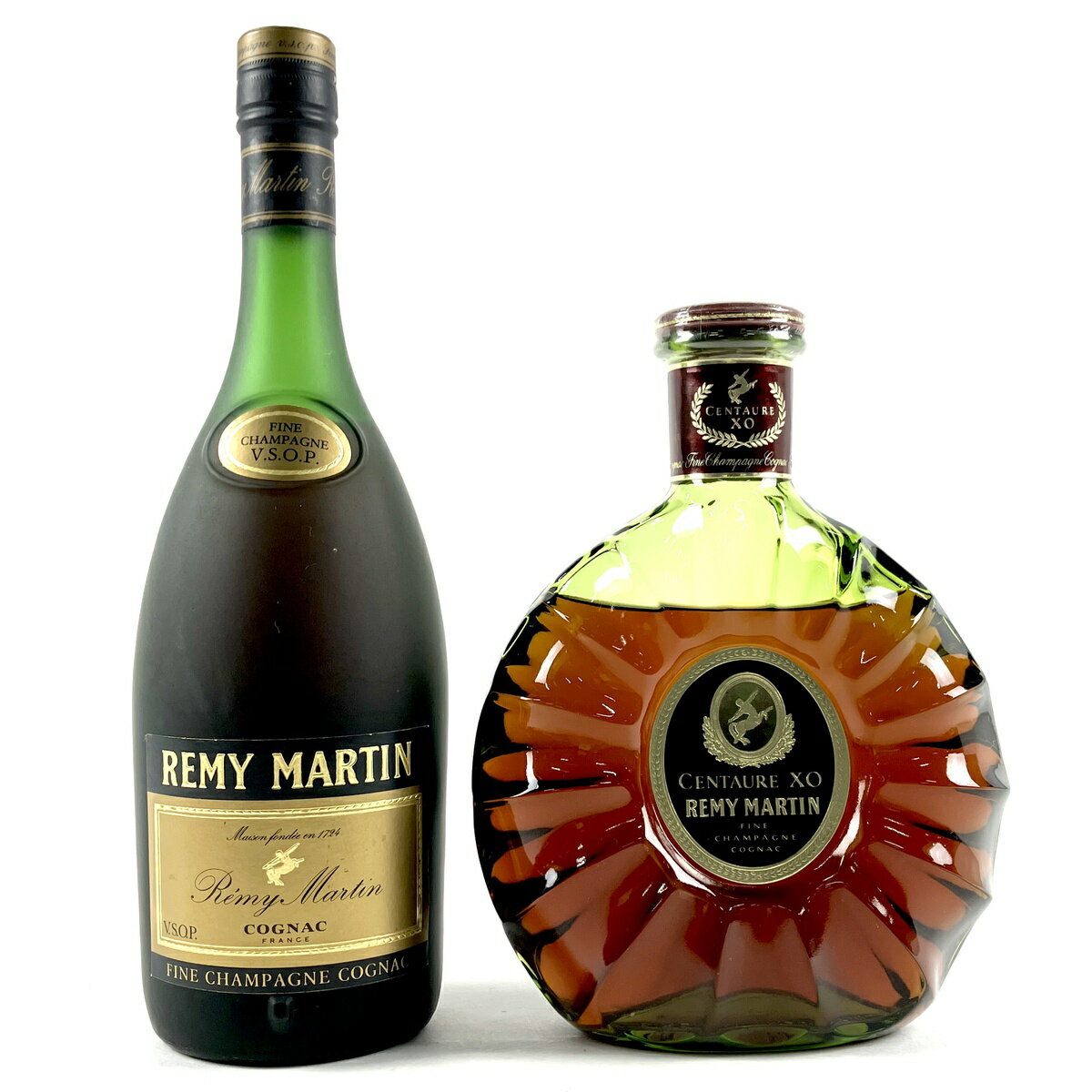 2本 レミーマルタン REMY MARTIN VSOP 旧旧旧 セントーXO グリーンボトル コニャック 700ml ブランデー セット 【中古】