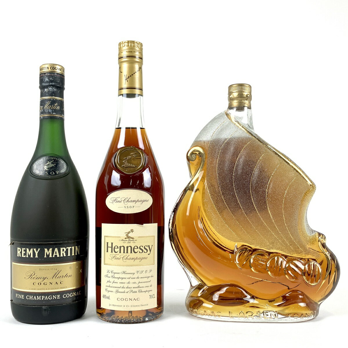 3本 REMY MARTIN Hennessy LARSEN コニャック ブランデー セット 【中古】