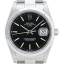 【ラッピング可】 ロレックス ROLEX オイスターパーペチュアル デイト 15200 腕時計 SS 自動巻き ブラック ボーイズ 【中古】