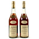 2本 ヘネシー Hennessy VSOP スリムボトル グリーンボトル コニャック 700ml ブランデー セット 【中古】