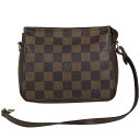 ルイ・ヴィトン Louis Vuitton トゥルース メイクアップ メイク コスメ アクセサリーポーチ ダミエ ブラウン N51982 レディース 【中古】