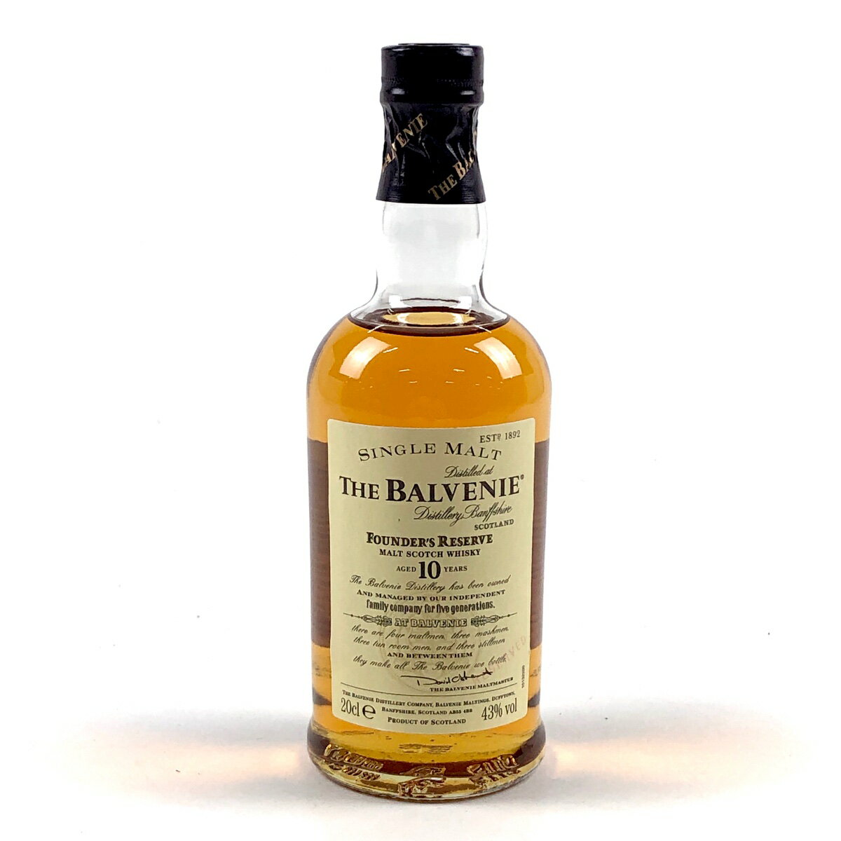 ザ・バルヴェニー THE BALVENIE 10年 ファウンダーズリザーブ 200ml スコッチウイスキー シングルモルト 【中古】