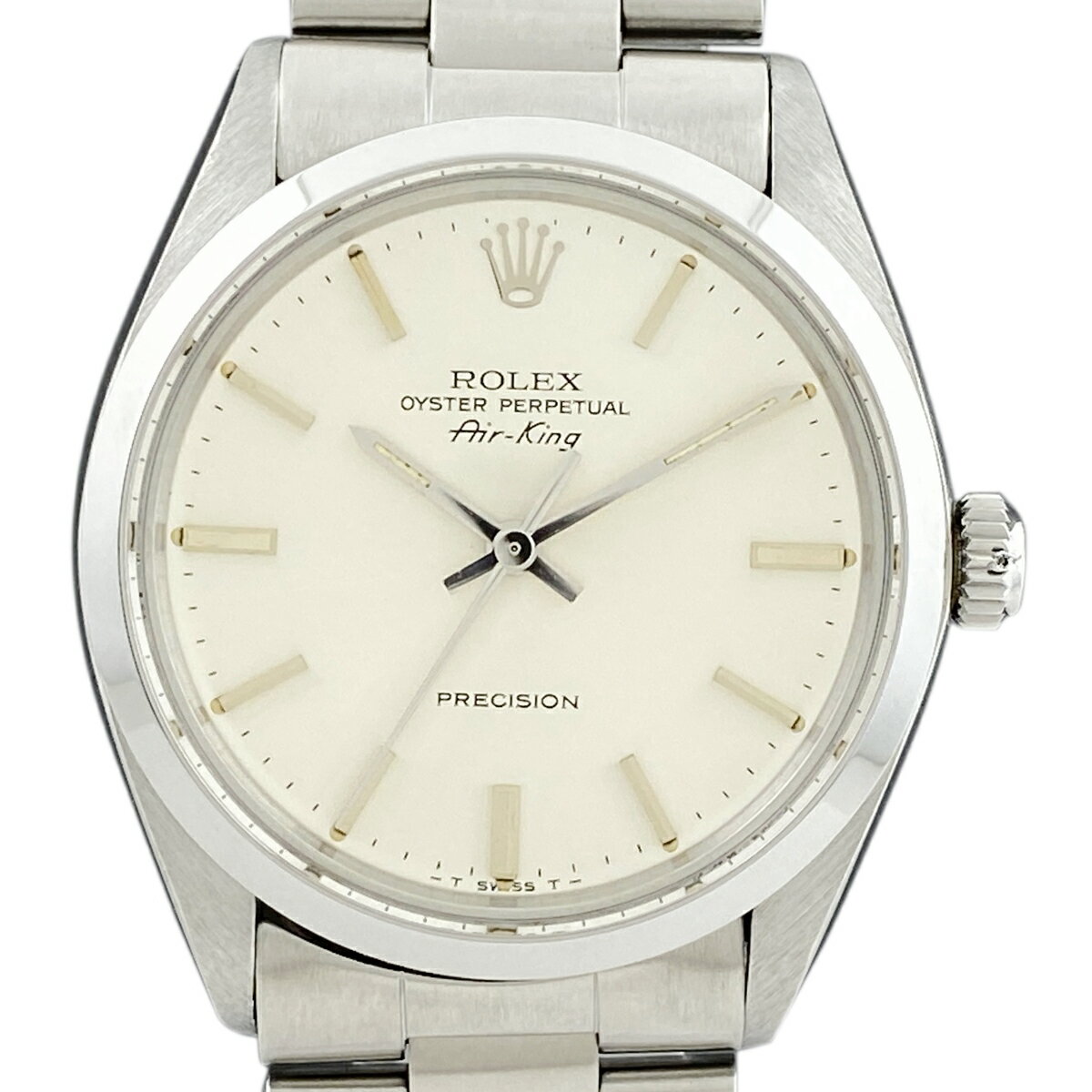 【ラッピング可】 ロレックス ROLEX エアキング プレシジョン 5500 腕時計 SS 自動巻き シルバー ボーイズ 【中古】