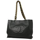 32％OFF シャネル CHANEL ココマーク チェーン トートバッグ ショルダーバッグ レザー ブラック レディース 【中古】 msp39