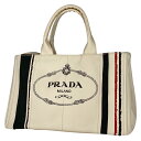 【在庫一掃】 プラダ PRADA カナパ トート ハンドバッグ ハンドバッグ キャンバス アイボリー BN1872 レディース 【中古】