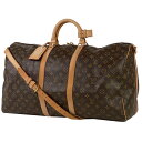 【在庫一掃】 ルイ・ヴィトン Louis Vuitton キーポル バンドリエール 55 2WAY ショルダーバッグ モノグラム ブラウン M41414 レディース 【中古】