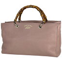 20%OFF グッチ GUCCI バンブー ショッパー ミディアム ハンドバッグ 2WAY ショルダーバッグ ハンドバッグ レザー ピンク 323660 レディース 【中古】 msp29