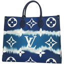 【在庫一掃】 ルイ・ヴィトン Louis Vuitton オンザゴーGM LVエスカル 2WAY ショルダーバッグ ハンドバッグ タイダイ トートバッグ モノグラム ブルー M45120 レディース 【中古】