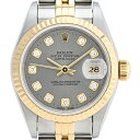 24％OFF 【ラッピング可】 ロレックス ROLEX デイトジャスト 10Pダイヤ 69173G 腕時計 SS YG ダイヤモンド 自動巻き シルバー レディース 【中古】 msp29