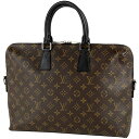 【在庫一掃】 ルイ ヴィトン Louis Vuitton PDJ ポルトドキュマン ジュール ブリーフケース 2WAY ショルダーバッグ ビジネスバッグ モノグラムマカサー ブラウン M40868 メンズ 【中古】