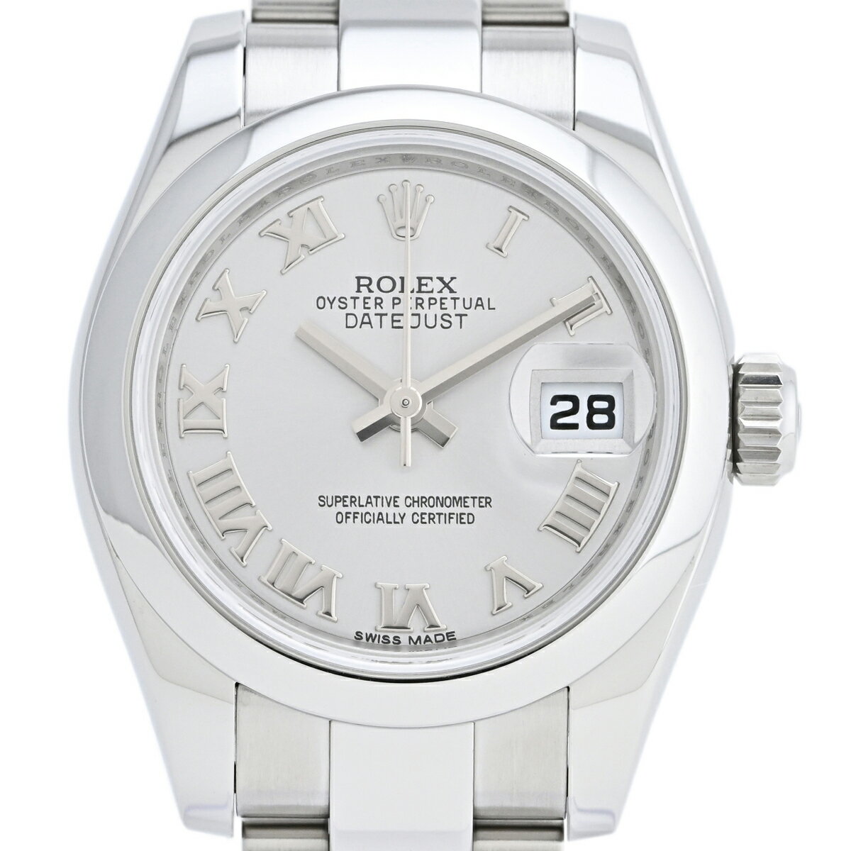 13％OFF 【ラッピング可】 ロレックス ROLEX デイトジャスト ローマン 179160 腕時計 SS 自動巻き シルバー レディース 【中古】 msp29