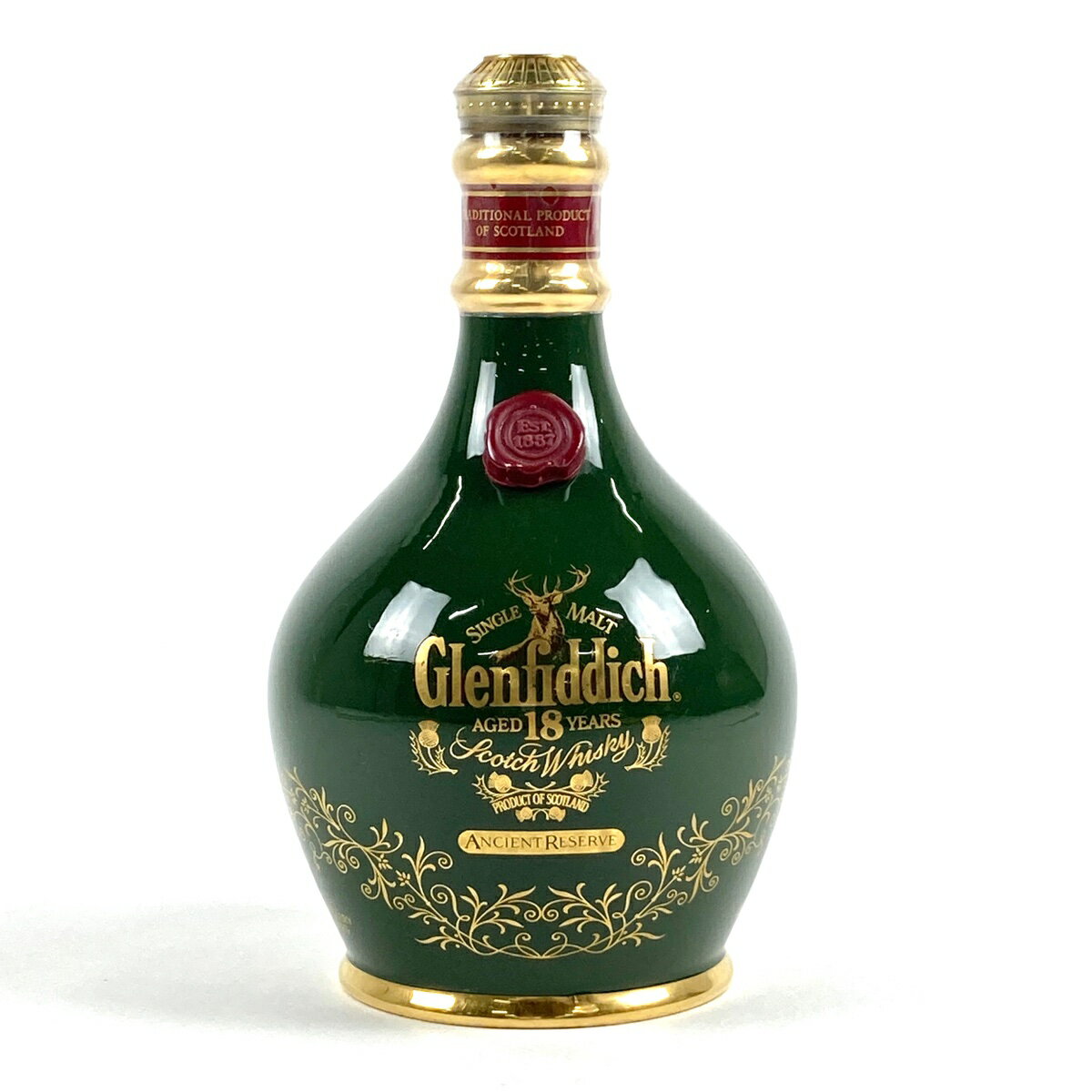 グレンフィディック Glenfiddich 18年 陶器 緑 700ml スコッチウイスキー シングルモルト 【中古】